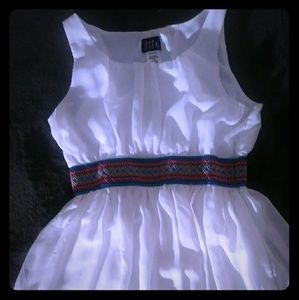 Girl's White accented colored waist dress size 16